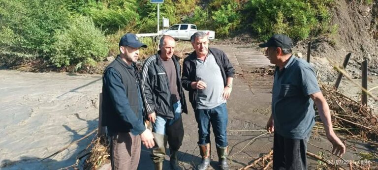 ძლიერმა წვიმამ, ცაგერის მუნიციპალიტეტის ორბელის თემში, საგზაო ინფრასტრუქტურა დააზიანა