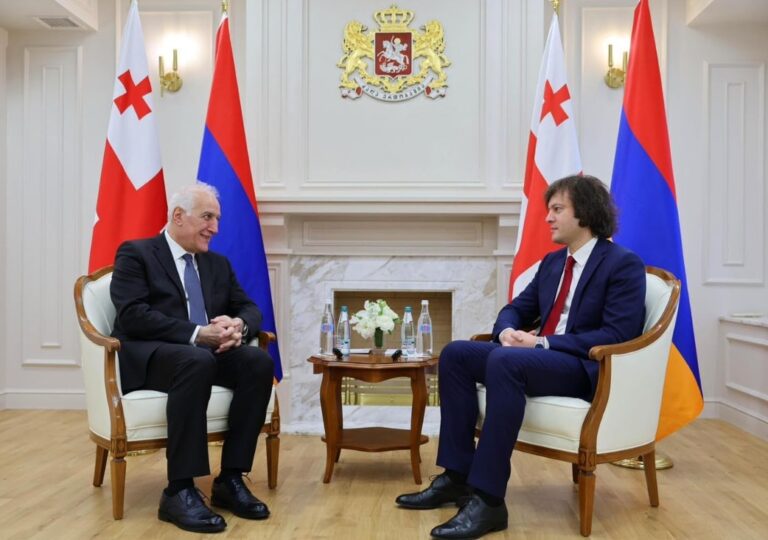 ვაჰაგნ ხაჩატურიანი ირაკლი კობახიძეს: ჩვენი ერთობლივი სურვილია, რეგიონში იყოს მშვიდობა და სტაბილურობა