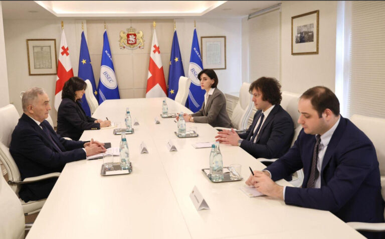 ირაკლი კობახიძე შავი ზღვის ეკონომიკური თანამშრომლობის ორგანიზაციის გენერალურ მდივანს, ლაზარ კომანესკუს შეხვდა