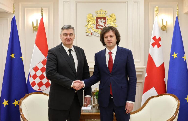 ირაკლი კობახიძე ხორვატიის პრეზიდენტს, ზორან მილანოვიჩს შეხვდა