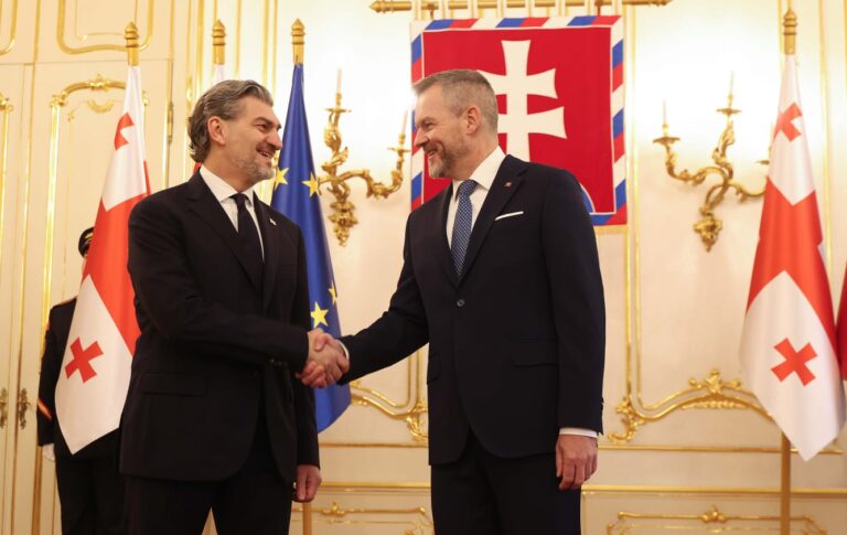 მიხეილ ყაველაშვილმა, სლოვაკეთის რესპუბლიკის პრეზიდენტთან, პეტერ პელეგრინისთან პირისპირ შეხვედრა გამართა